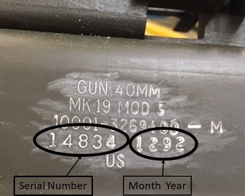 There are two groups of numbers on the serial number line on the receiver
